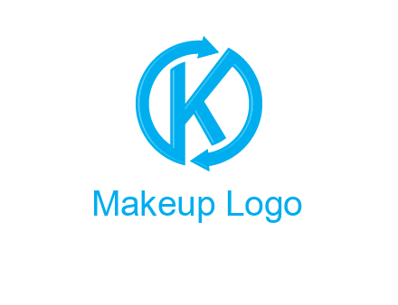 two rounded arrows creating letter K logo