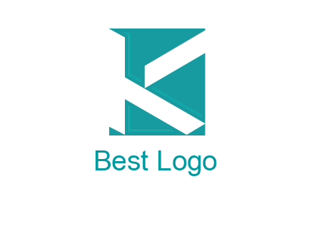 abstract letter K inside rectangle logo