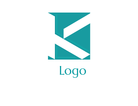 abstract letter K inside rectangle logo