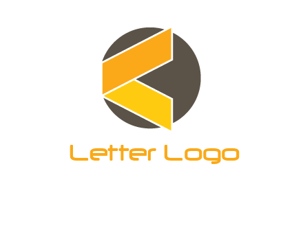 ribbon inside circle forming letter K logo