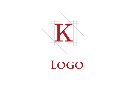 letter K with architecture lines logo