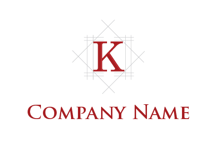 letter K with architecture lines logo