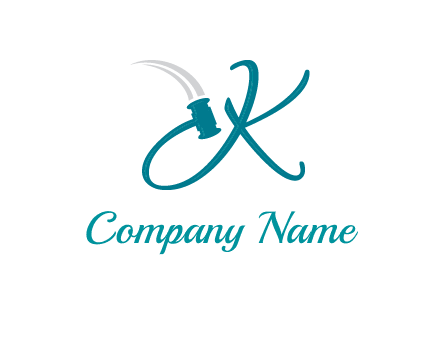abstract letter K incorporated with gavel logo