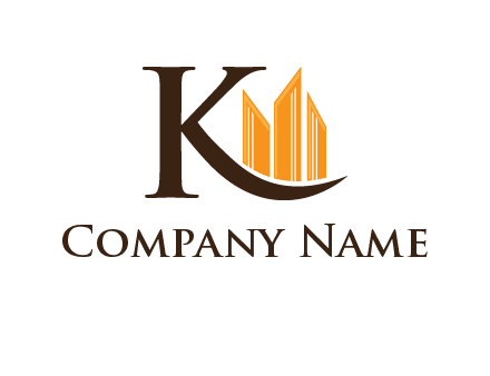letter K with buildings logo