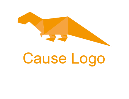 origami T-rex dinosaur logo