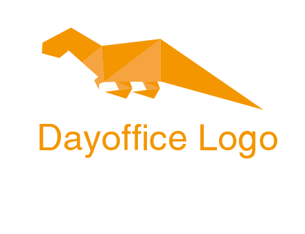 origami T-rex dinosaur logo
