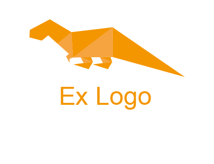 origami T-rex dinosaur logo