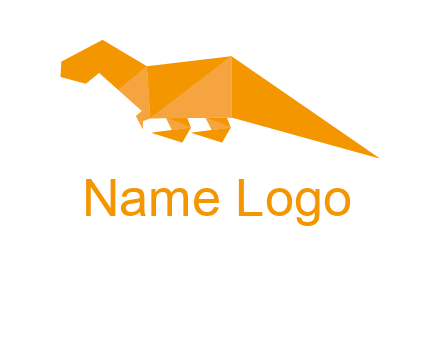 origami T-rex dinosaur logo