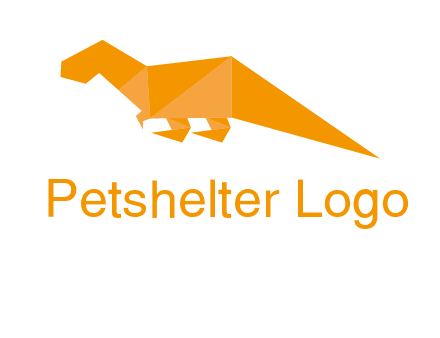 origami T-rex dinosaur logo
