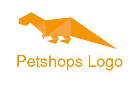 origami T-rex dinosaur logo