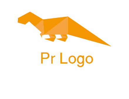 origami T-rex dinosaur logo