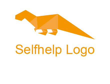 origami T-rex dinosaur logo