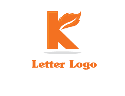 letter K incorporated with feather logo