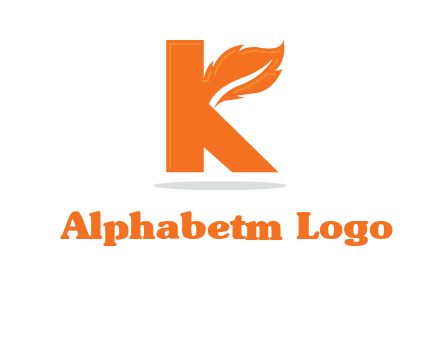 letter K incorporated with feather logo