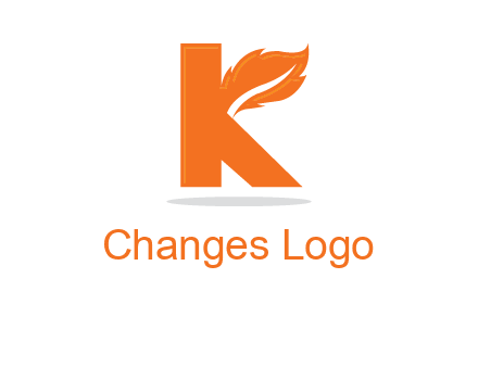 letter K incorporated with feather logo