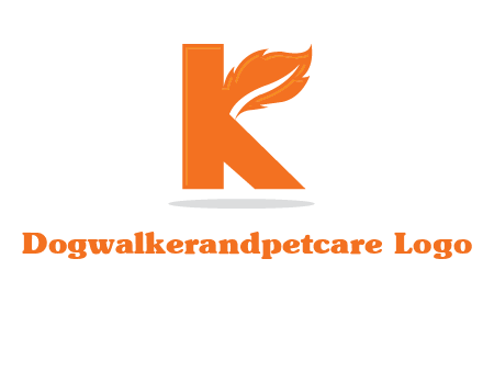 letter K incorporated with feather logo