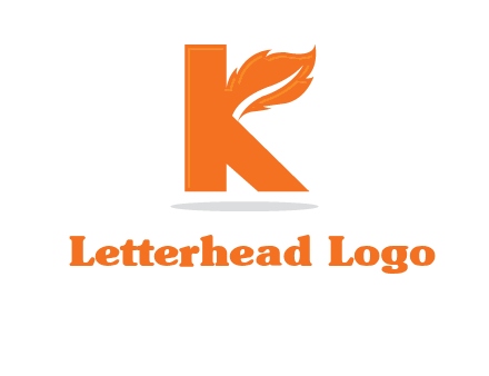 letter K incorporated with feather logo