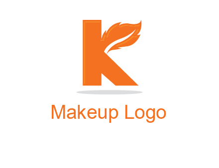 letter K incorporated with feather logo