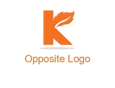 letter K incorporated with feather logo