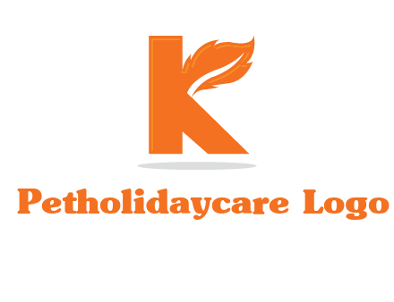 letter K incorporated with feather logo