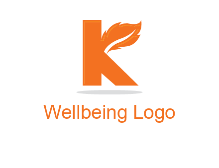letter K incorporated with feather logo