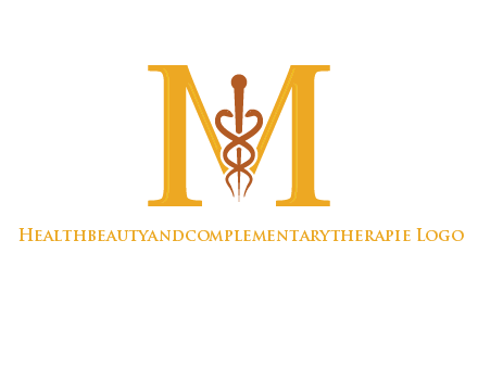 medical sign between letter M logo