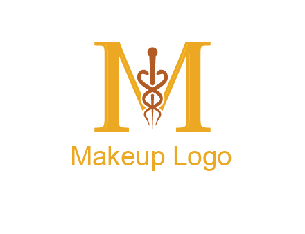 medical sign between letter M logo