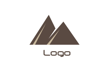 letter M made of mountains logo