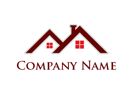 house roof forming letter M logo