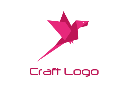 origami parrot bird logo