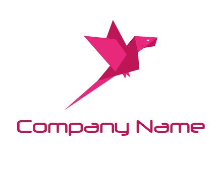 origami parrot bird logo