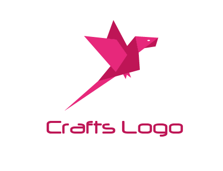 origami parrot bird logo