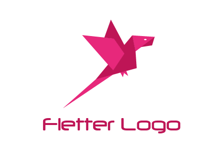 origami parrot bird logo