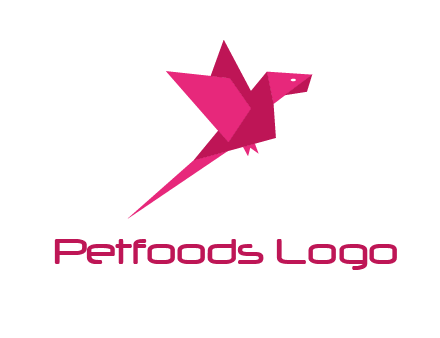 origami parrot bird logo