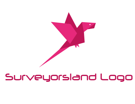 origami parrot bird logo