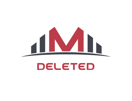 letter M with buildings logo