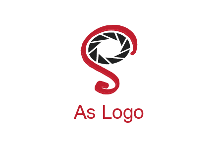 camera shutter with abstract letter S logo
