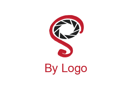 camera shutter with abstract letter S logo