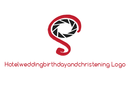camera shutter with abstract letter S logo