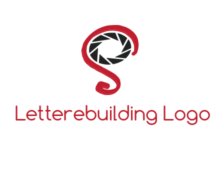 camera shutter with abstract letter S logo