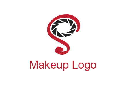 camera shutter with abstract letter S logo
