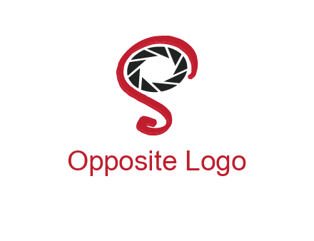 camera shutter with abstract letter S logo