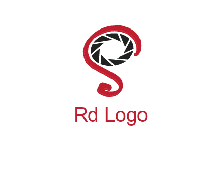 camera shutter with abstract letter S logo