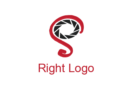 camera shutter with abstract letter S logo