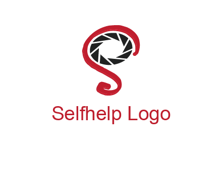 camera shutter with abstract letter S logo