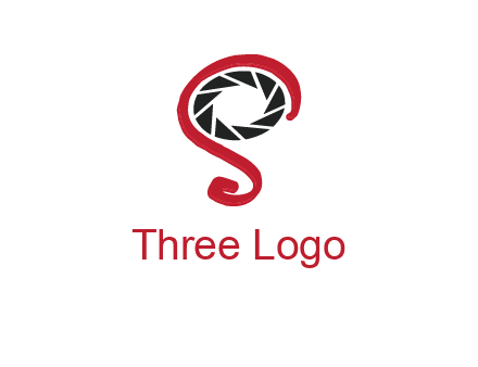 camera shutter with abstract letter S logo