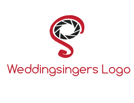 camera shutter with abstract letter S logo
