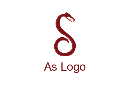 Letter S made of snake logo