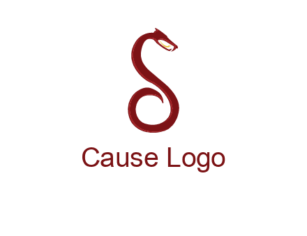Letter S made of snake logo