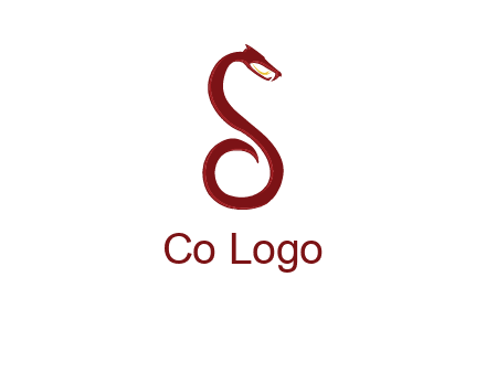 Letter S made of snake logo